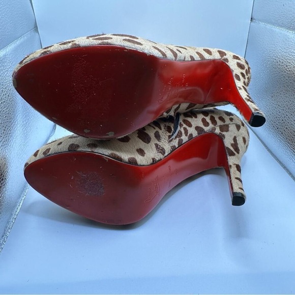 Christian Louboutin‎ Miss Clichy Leopard Print Platform Ankle Booties Sz 10 - Picture 7 of 16